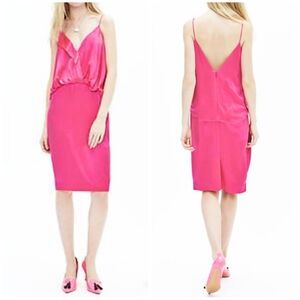 BANANA REPUBLIC Silk Dress, Neon Pink, Size 0
